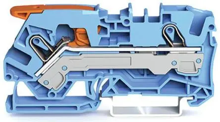 Produktfoto 1 von WAGO Anschlussklemmenblock für Durchkontaktierung 1 Blau, 6mm², 800V Zugfederklemme IECEx/ATEX
