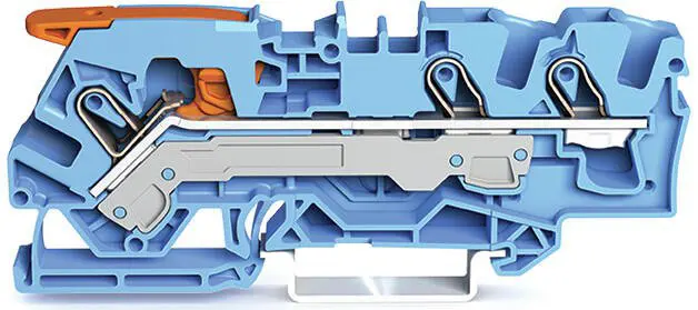 Produktfoto 1 von WAGO Anschlussklemmenblock für Durchkontaktierung 1 Blau, 6 mm², 800 V Zugfederklemme IECEx/ATEX