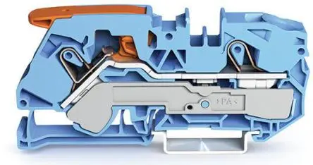 Produktfoto 1 von WAGO Anschlussklemmenblock für Durchkontaktierung 1 Blau, 16mm², 800V Zugfederklemme IECEx/ATEX