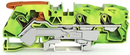 WAGO Schutzleiterklemme 1 Gelb, Grün, 16mm² Zugfederklemme IECEx/ATEX