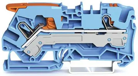 Produktfoto 1 von WAGO Anschlussklemmenblock für Durchkontaktierung 1 Blau, 6mm², 800V Zugfederklemme IECEx/ATEX