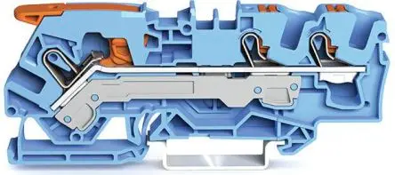 Produktfoto 1 von WAGO Anschlussklemmenblock für Durchkontaktierung 1 Blau, 6mm², 800V Zugfederklemme IECEx/ATEX