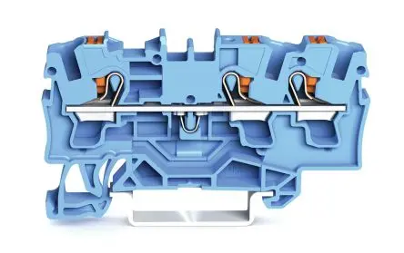 Produktfoto 1 von WAGO Anschlussklemmenblock für Durchkontaktierung 1 Blau, 4mm², 800V Zugfederklemme IECEx/ATEX