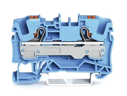 Produktfoto 1 von WAGO Anschlussklemmenblock für Durchkontaktierung 1 Blau, 6mm², 800V Zugfederklemme IECEx/ATEX