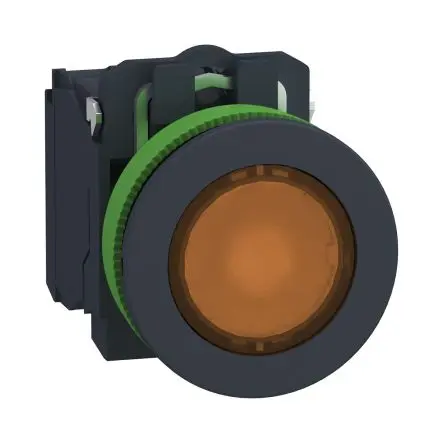 Produktfoto 1 von Schneider Electric XB5 Druckschalter Orange Beleuchtet Federrückstellung Panel Ø 30 mm, 1-poliger Umschalter / 10A 240 V