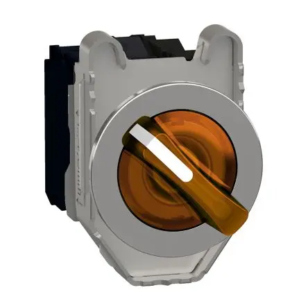 Produktfoto 1 von Schneider Electric Harmony XB4 Wahlschalter 2-Stufen 30 mm Beleuchtet IP67, IP69, 1-poliger Umschalter Wurfwinkel 90 °