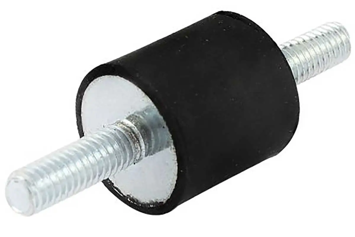 Produktfoto 1 von RS PRO Edelstahl Vibrationsdämpfer, Außen-/Außengewinde Puffer M10, Ø 50mm x 110mm, 55 Shore A