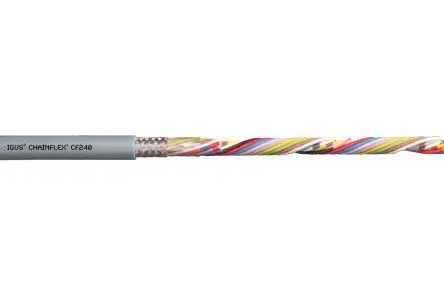 Produktfoto 1 von Igus chainflex CF240 Datenkabel, 5-adrig 0.14mm² 26 AWG Geschirmt Grau, 25 m, Polyvinylchlorid