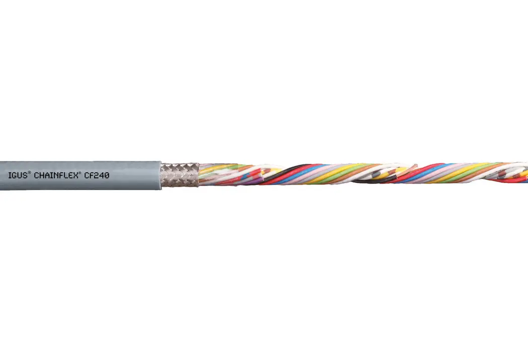 Produktfoto 1 von Igus chainflex CF240 Datenkabel, 18-adrig 0.34 mm² 22 AWG Geschirmt Grau, 25 m, Polyvinylchlorid
