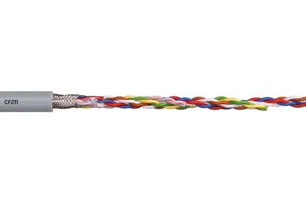 Produktfoto 1 von Igus chainflex CF211 Datenkabel, 2-adrig 0.25mm² 24 AWG Geschirmt Grau, 25 m, Polyvinylchlorid