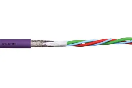 Produktfoto 1 von Igus chainflex CFBUS.PUR Datenkabel, 2-adrig 0.5mm² 20 AWG Geschirmt Violett, 25 m, Polyurethan