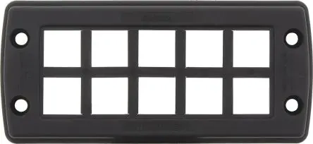 Produktfoto 1 von RS PRO Black RAL 9005 5 Kabelverschraubungssatz Rahmen und verstellbare Einlagen