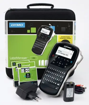 Produktfoto 1 von Dymo Dymo 280 Etikettendrucker bis 12 mm Etiketten Tragbares Gerät Tastatur, USB mit QWERTY Tastatur