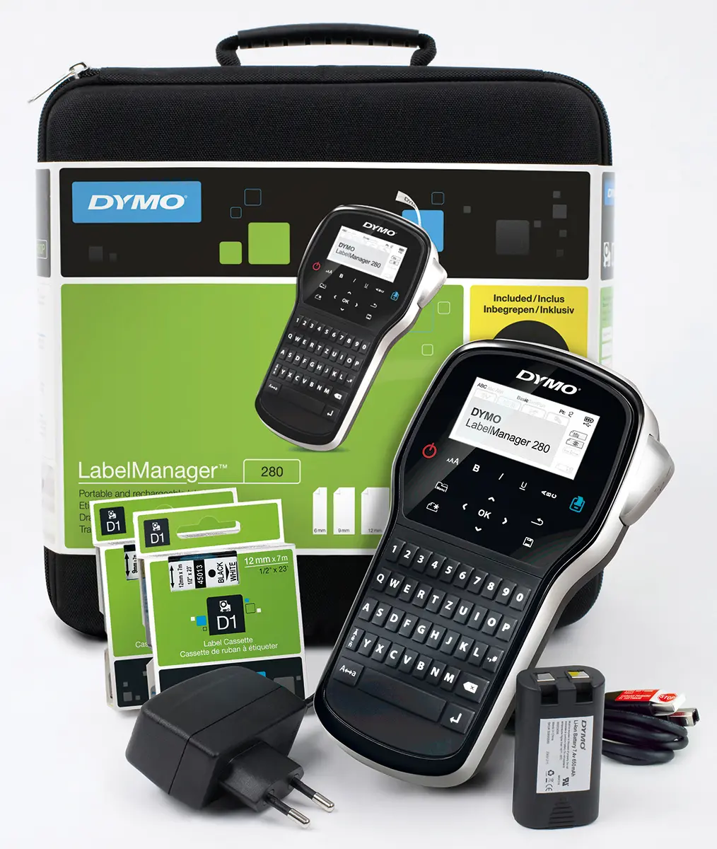 Produktfoto 1 von Dymo Etikettendrucker bis 12 mm Etiketten Tragbares Gerät Tastatur, Typ G mit QWERTY Tastatur