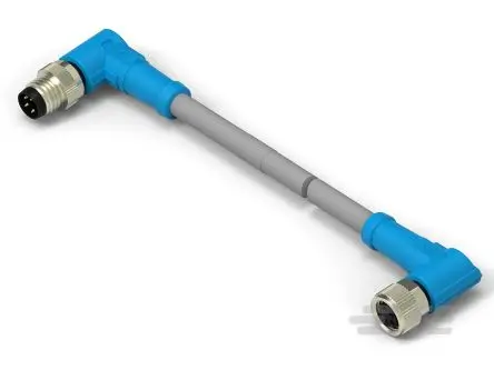 Produktfoto 1 von TE Connectivity T406, 4-polig Sensor-Betätigungselementkabel, Rechtwinklig Stecker/Buchse 4 / M8, Länge 500 mm