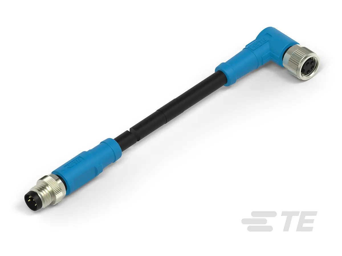 Produktfoto 1 von TE Connectivity T406, 4-polig Sensor-Betätigungselementkabel, Rechtwinklig Stecker/Buchse 4 / Gerade, Länge 5000 mm