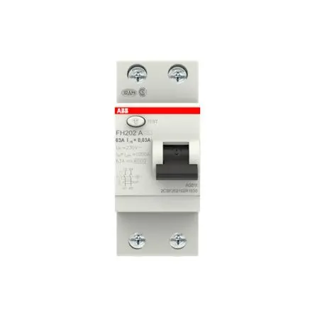 Produktfoto 1 von ABB FH200 FI-Schutzschalter, 2-polig, 63A, 30 mA Typ A RoHS Compliant, UL Recognised