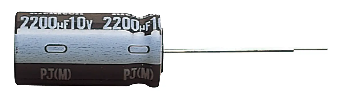 Produktfoto 1 von Nichicon PJ, THT Aluminium-Elektrolyt Kondensator 22μF ±20% / 100V dc, Ø 8mm x 11.5mm, bis 105°C