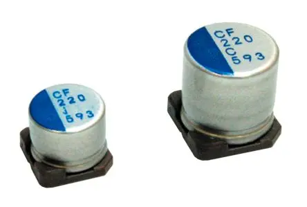 Produktfoto 1 von Nichicon CF, Oberfläche Polymerkondensator 330 μF ±20 % / 16V dc, Ø 10 mm, -55 °C → 105 °C