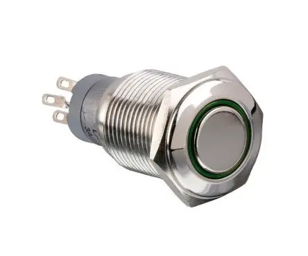 Arcolectric (Bulgin) Ltd MP0045/1E1 Druckschalter Rot Beleuchtet Rastend Panel Ø 16.2 mm, 2-poliger Umschalter / 3A 12 V