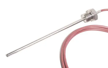 Electrotherm PT100 NPT 1/2 Widerstandsthermometer Ø 6mm x 100 mm, 100 mm, -50°C → +400°C, 2.5m Leitung
