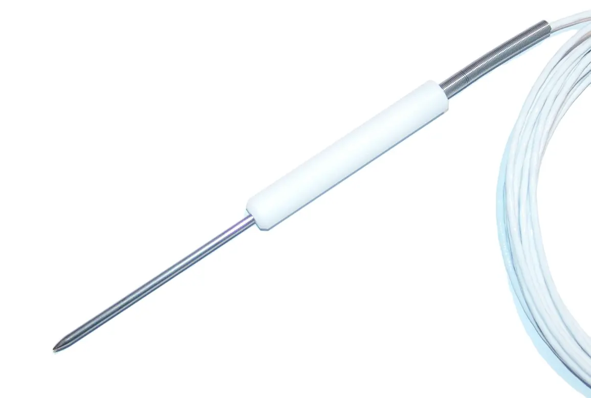 Produktfoto 1 von Electrotherm PT100 Sensorelement Widerstandsthermometer Ø 4mm x 100mm, -50°C → +250°C, 2.5m Leitung