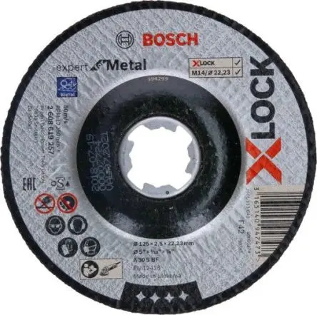 Produktfoto 1 von Bosch X Lock Aluminiumbeschichtet Ø 115 mm / Stärke 2.5 mm, Korngröße 25 25 pro Paket