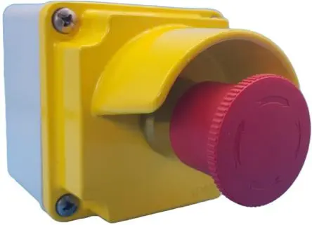 Produktfoto 1 von Lovato LPZM Not-Aus-Drucktaster, Oberfläche, Ø 21 mm, Öffner, Rot, Gelb IP67, IP66, 108mm, x 80 mm