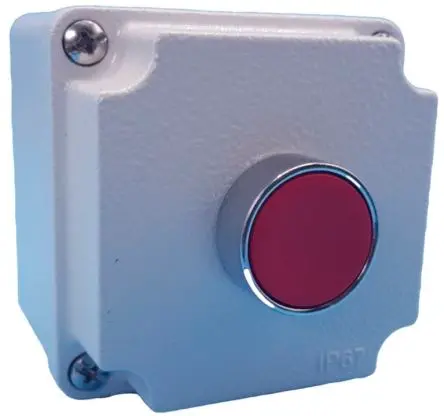 Produktfoto 1 von Lovato LPZM Drucktaste-Steuerstation Öffner Rot Aluminium, IP66, IP67, 1 Metall Ø 22 mm