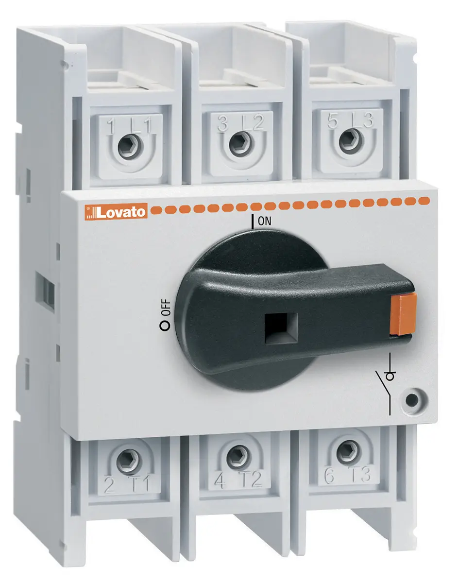 Produktfoto 1 von Lovato GA Trennschalter 3-polig 160A Schwarz IP 20 45kW 3-phasig Lovato Schließer