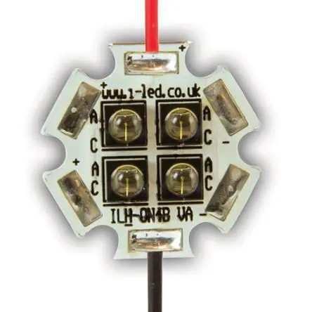Produktfoto 1 von Intelligent LED Solutions OSLON Black 4 PowerStar IR IR-Diode, 850 nm, 4920 mW, 50 °, 2-Pin, Oberfläche 4-LEDs