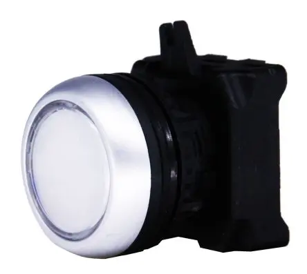 Produktfoto 1 von RS PRO RSEG Drucktastenkopf Ø 22 mm, Weiß Federrückstellung Rund Rund Kunststoff, IP65