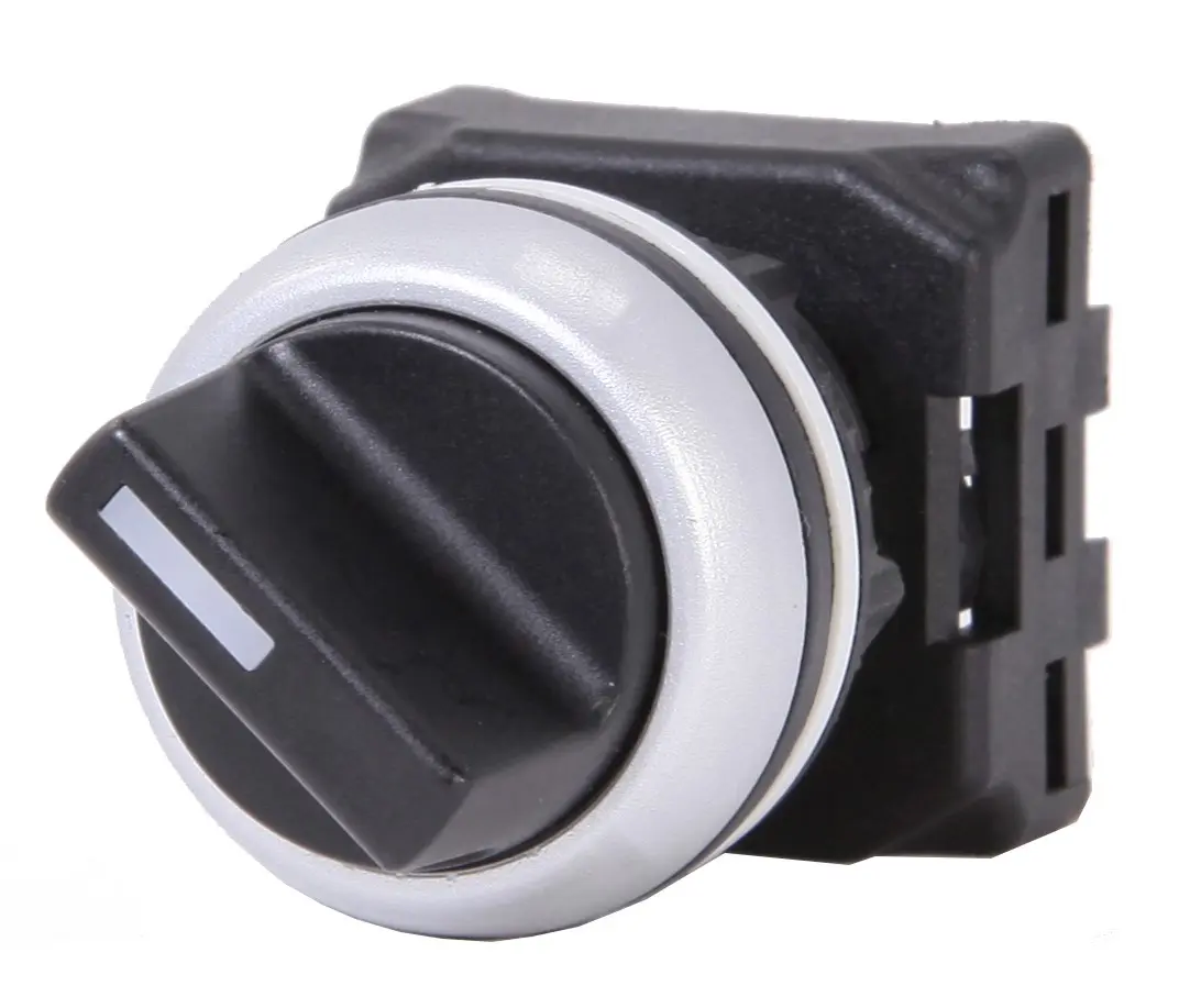 Produktfoto 1 von RS PRO Wählschalterkopf Schwarz 2-Positionen 22mm Federrückstellung