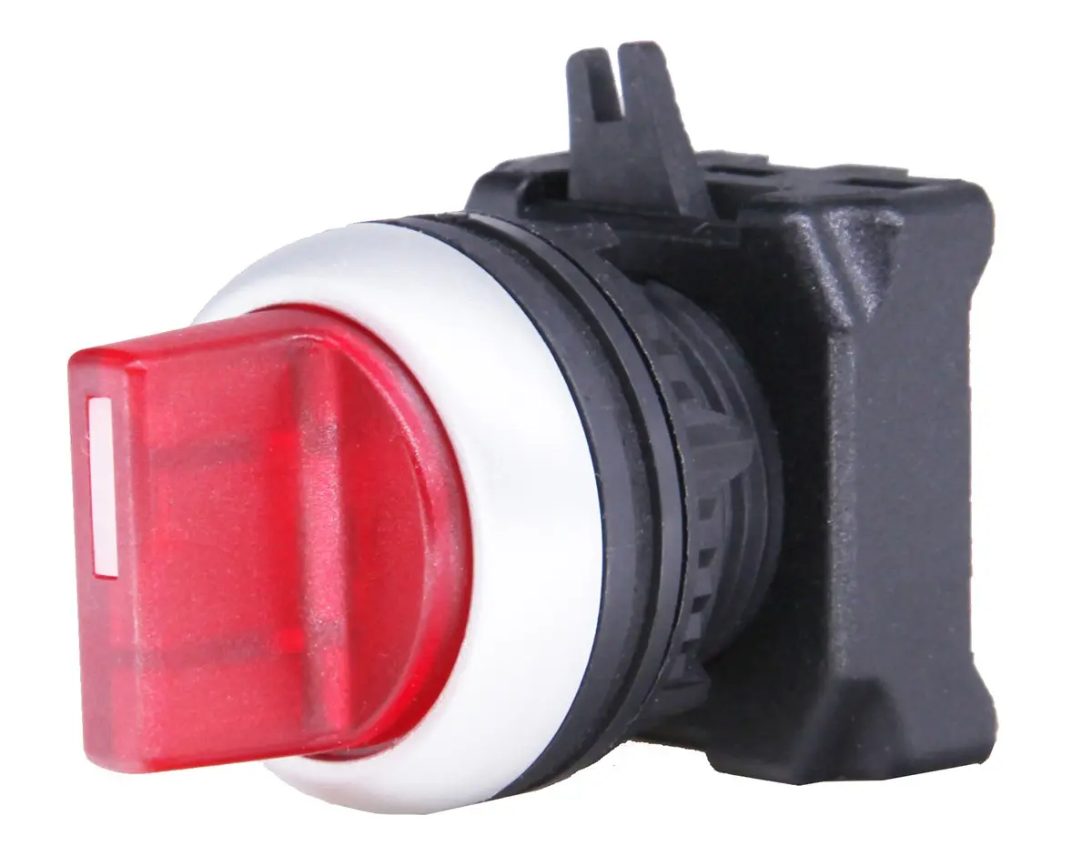 Produktfoto 1 von RS PRO Wählschalterkopf Beleuchtet Rot 2-Positionen 22mm Federrückstellung