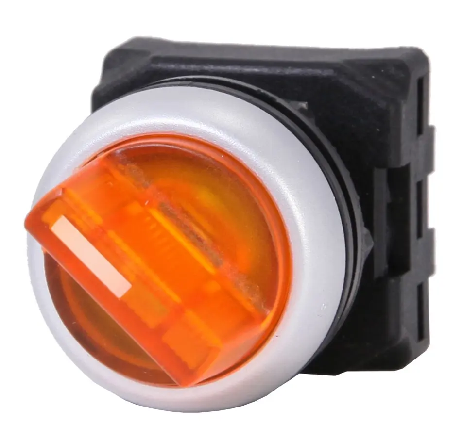 Produktfoto 1 von RS PRO Wählschalterkopf Beleuchtet Gelb 2-Positionen 22mm Rastend