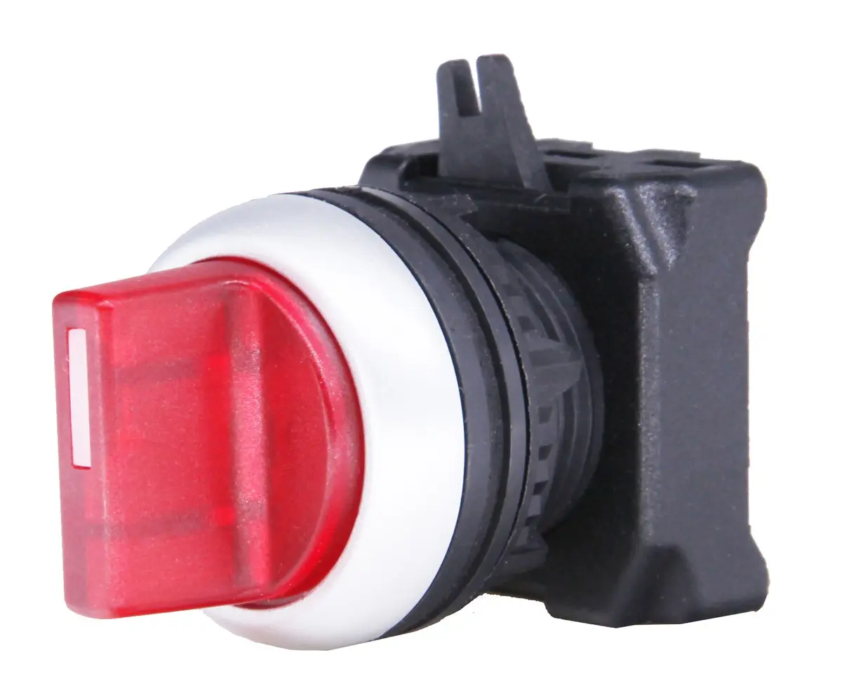 Produktfoto 1 von RS PRO Wählschalterkopf Beleuchtet Rot 3-Positionen 22mm Rastend