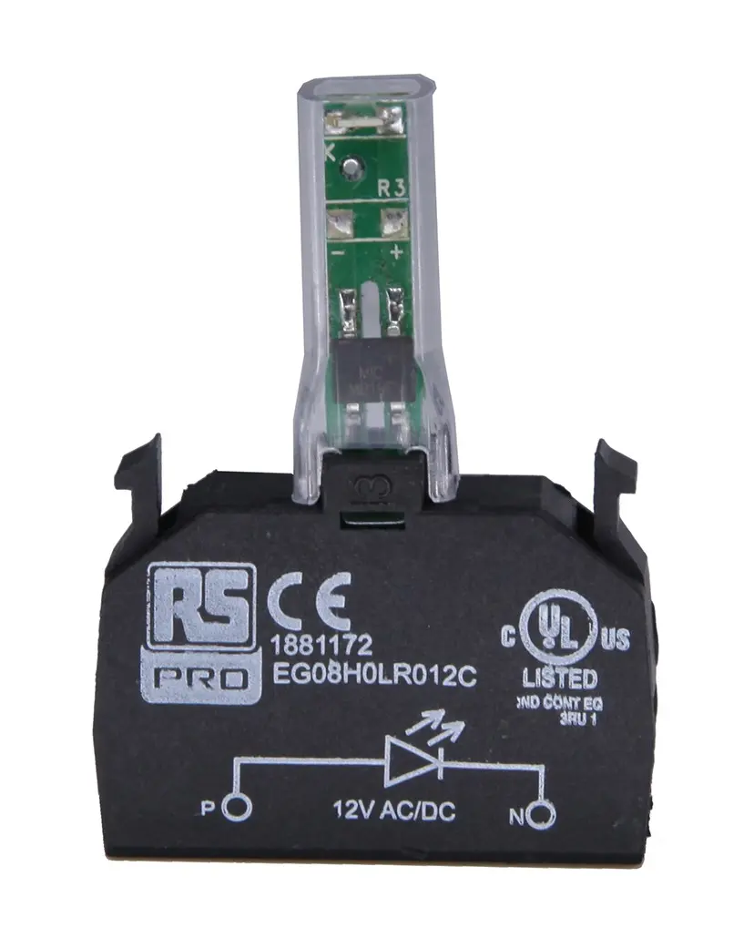 Produktfoto 1 von RS PRO Lichtblock Anzeigenblock LED Blau beleuchtet 12V ac/dc