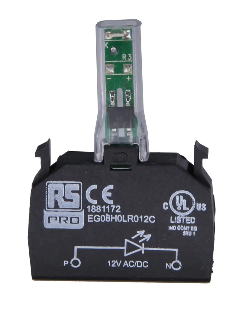 Produktfoto 1 von RS PRO Lichtblock Anzeigenblock LED Gelb beleuchtet 12V ac/dc