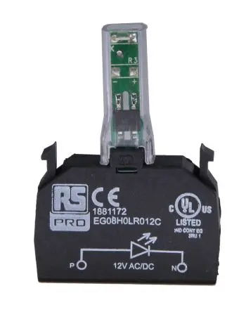 Produktfoto 1 von RS PRO RSE Lichtblock Anzeigenblock LED Grün beleuchtet 12V ac/dc