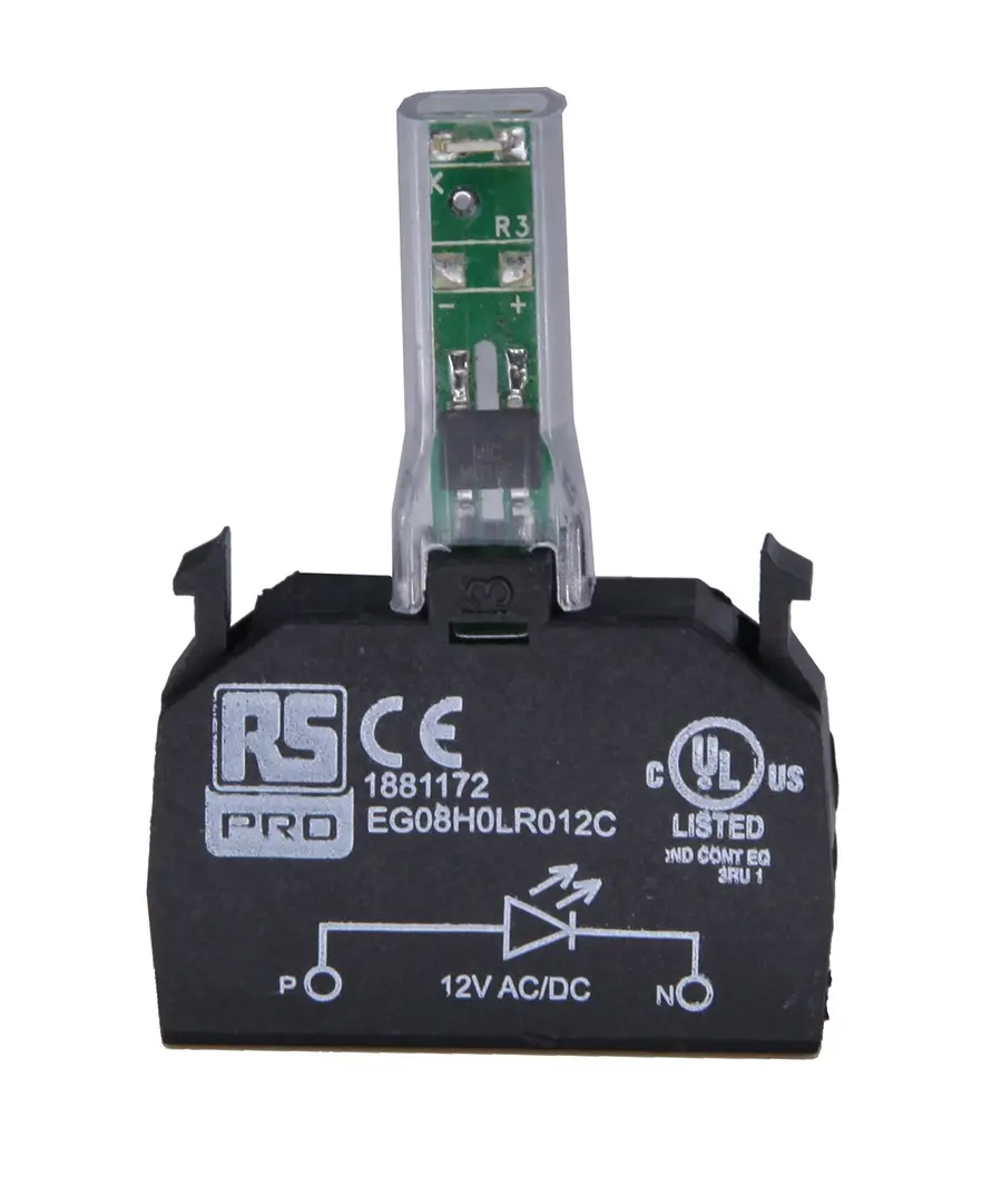 Produktfoto 1 von RS PRO Lichtblock Anzeigenblock LED Gelb beleuchtet 110V ac