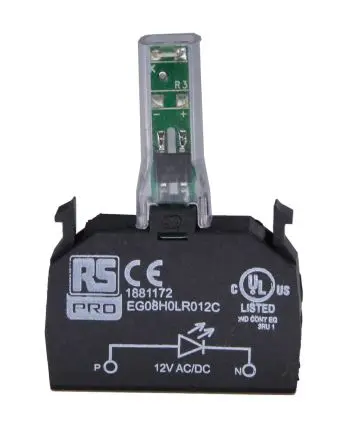 Produktfoto 1 von RS PRO Lichtblock Anzeigenblock LED Grün beleuchtet 110V ac