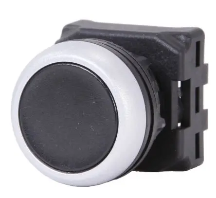 Produktfoto 1 von RS PRO RSEG Drucktastenkopf Ø 22 mm, Schwarz Federrückstellung Rund Rund Kunststoff, IP65