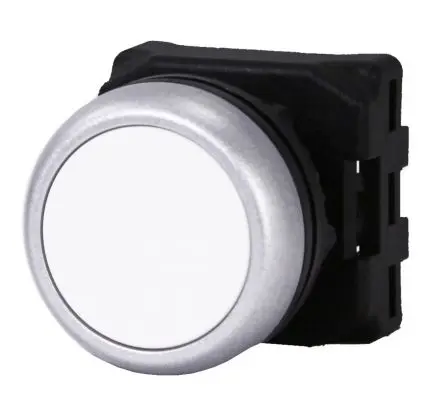 Produktfoto 1 von RS PRO RSEG Drucktastenkopf Ø 22 mm, Weiß Federrückstellung Rund Rund Kunststoff, IP65