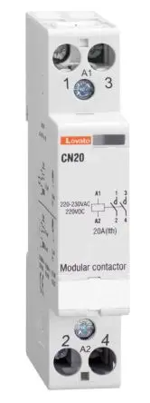 Produktfoto 1 von Lovato CN Schütz 220V ac, 230 V ac-Spule, 2-polig, 110V ac / 20 A 220V 2 Schließer Motorsteuerung 2-Hilfskontakte
