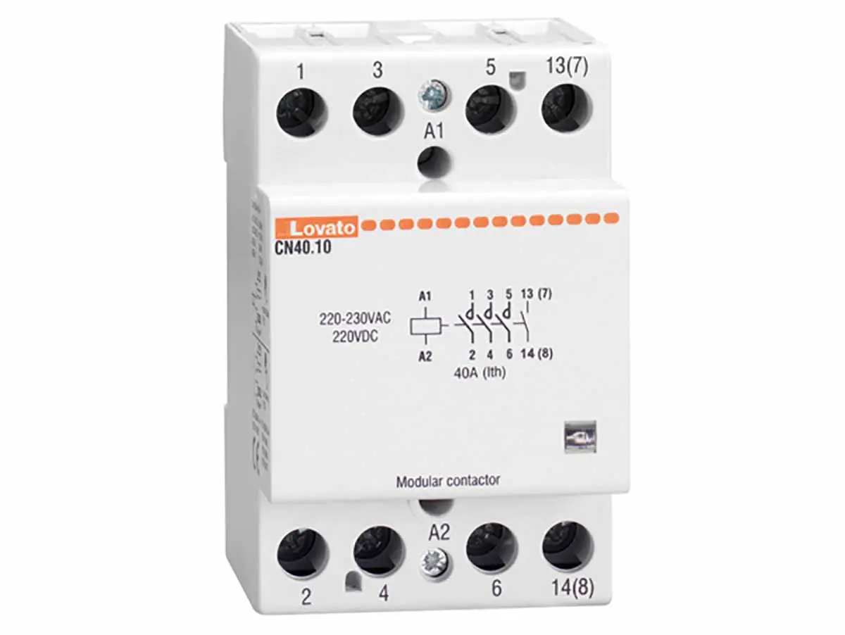 Produktfoto 1 von Lovato CN Schütz 24 V ac/dc-Spule, 4-polig, 110V ac / 40 A 24 V ac/dc 4 Schließer Motorsteuerung 4-Hilfskontakte