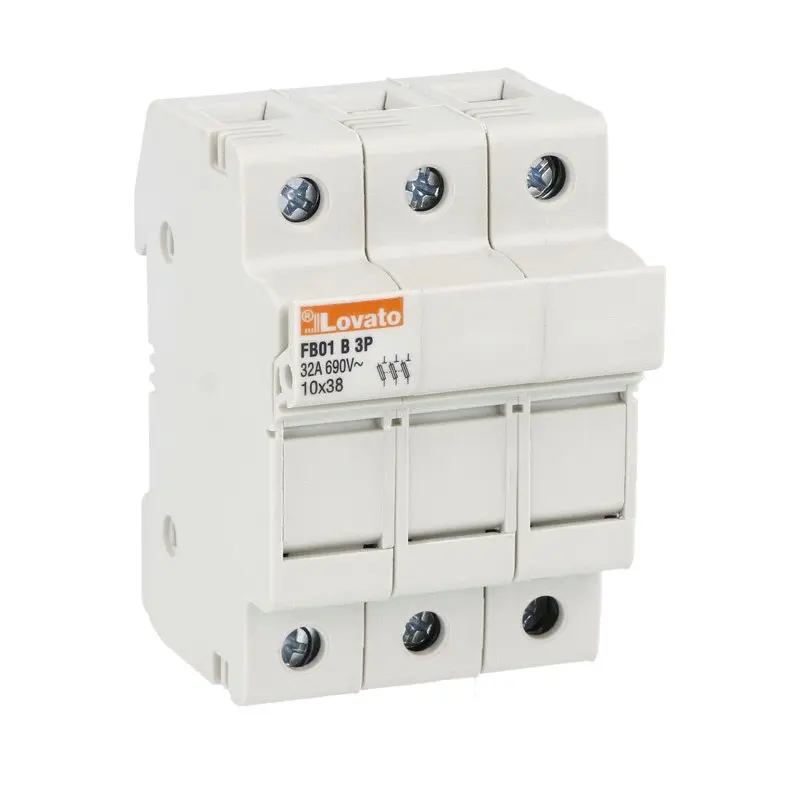 Produktfoto 1 von Lovato Sicherungshalter für 10 x 38mm Sicherungen 32A 690V ac, Serie FB 3P-polig