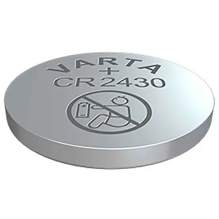 Produktfoto 1 von Varta, LiMnO2, Organischer Elektrolyt Knopfzelle Ø 24.5 mm, 3 V / 300 mAh