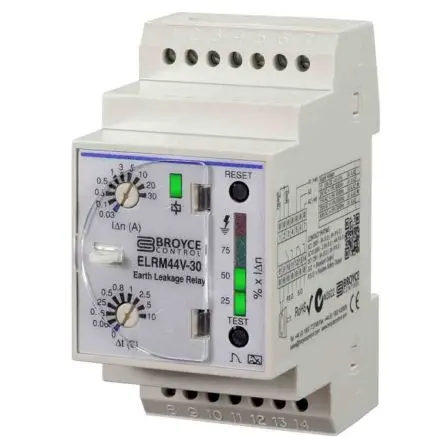 Produktfoto 1 von Broyce Control ELRM44 Erdschlussrelais 50 to 400 Hz, 30A 1-poliger Umschalter, SPNO Ausgang 10 s Typ A Abgesetzte