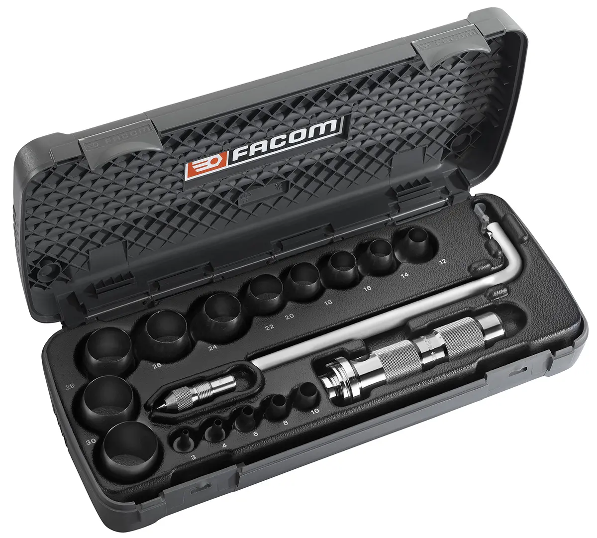 Produktfoto 1 von Facom Locheisen- und Kreisschneider Set, 3-30 mm², 18, 3-30 mm