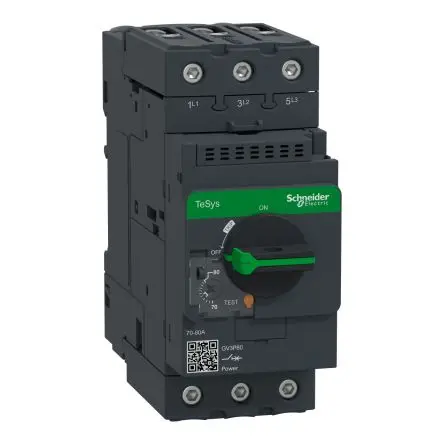 Produktfoto 1 von Schneider Electric TeSyS GV Thermischer Schutzschalter, 3-polig, TeSys DIN-Hutschiene, 80A, / 65 kA, Thermomagnetisch